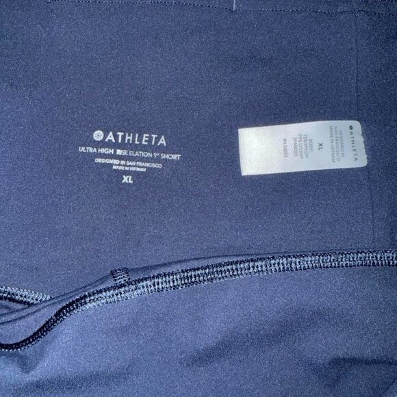 Athleta Navy Blue Ultra High Biker Shorts - Picture 2 of 3